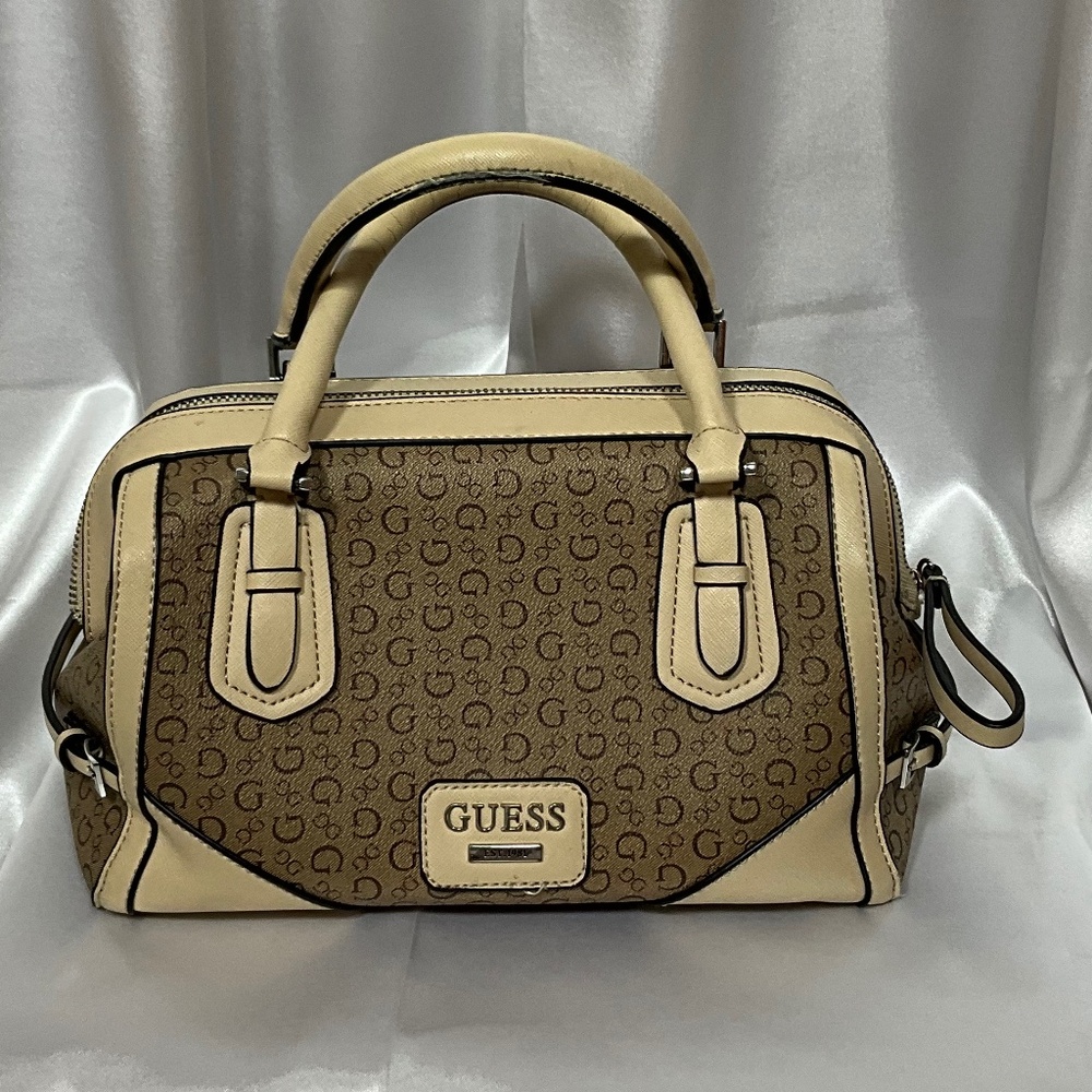 Guess barrel bag beige signature print GES 0-H3e